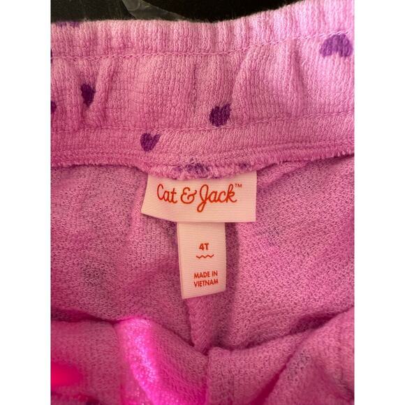 Cat & Jack Girls Pink Lavender Hearts Pajama Pants Size 4T - Picture 5 of 5